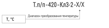 Обозначение при заказе термопреобразователя ТСМ (ТСП) - К0